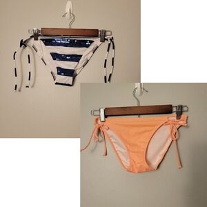 2 Pack Victoria's Secret Bikini Bottom Swim Bathing Tie Striped Color Small - D